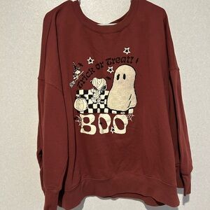 Women’s Plus Size Halloween Or Fall Pullover Sweater, Warm Long sleeve 3X